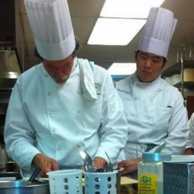 Youngbock Lee training in a professional kitchen