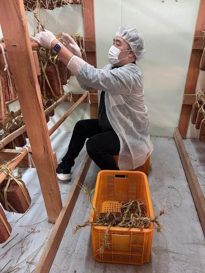Bock working with meju blocks at Jukjangyeon